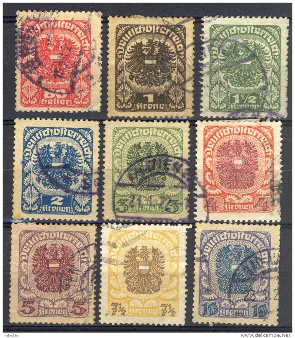 Österreich / Austria 1920, Lot Of 9 Used Stamps From The Serie - Oblitérés