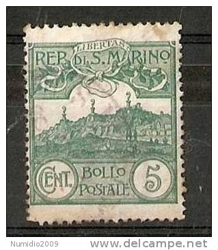 1903 SAN MARINO USATO CIFRA 5 CENT - RR6100 - Used Stamps