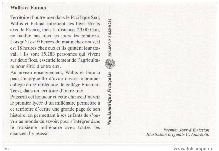 Carte Premier Jour Wallis Et Futuna 29/1/02 - Collège Finemui Teesi - Cartoline Maximum