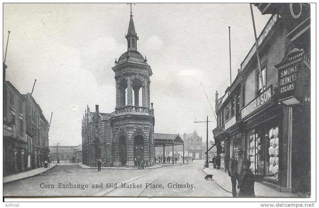 LINCS - GRIMSBY - CORN EXCHANGE AND OLD MARKET PLACE 1909  Li223 - Altri & Non Classificati