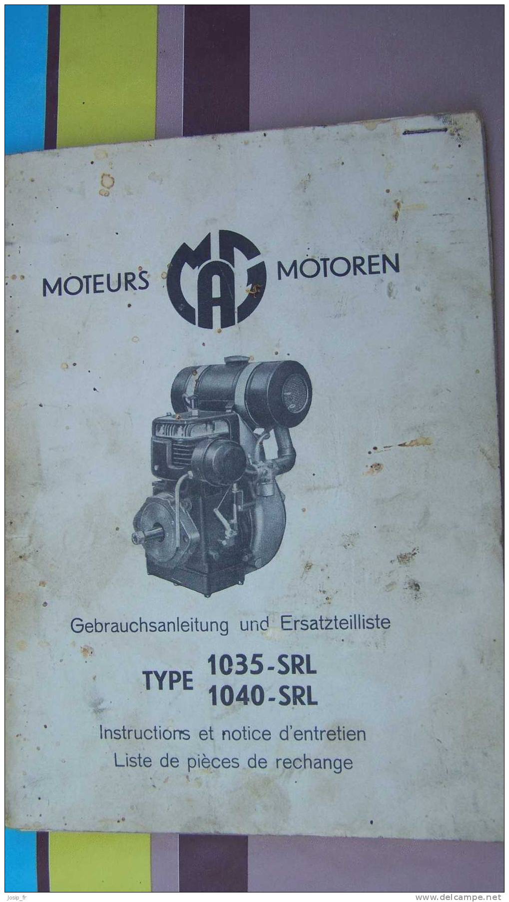 MOTEURS Type 1035-SRL 1040-SRL MOTOSACOCHE 1956 - Moto