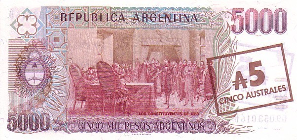ARGENTINE   5 Australes / 5 000 Pesos   Non Daté (1985)   Pick 321     ***** BILLET  NEUF ***** - Argentinien