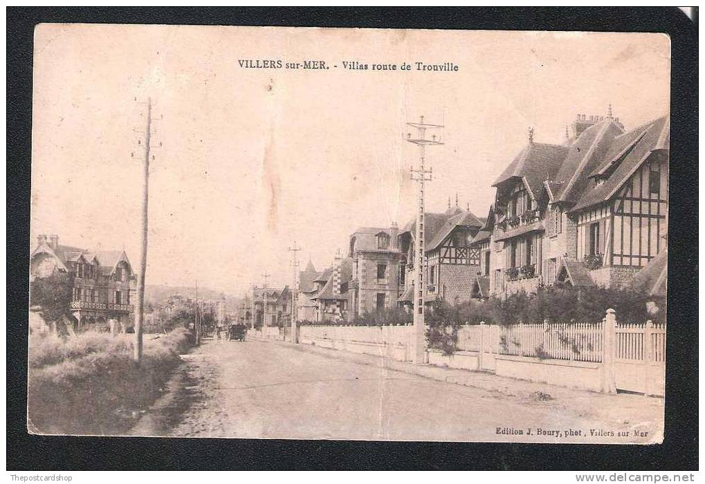 &#9829; CPA CALVADOS VILLERS SUR MER VILLAS ROUTE DE TROUVILLE CREASE MORE CHEAP FRANCE +PAS DE CALAIS - Villers Sur Mer