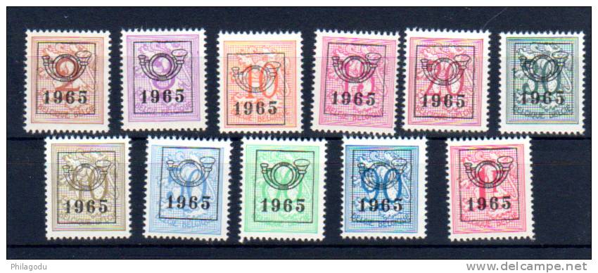 1965, Chiffre Sur Lion Héraldique, PO 758 / 768 **, Cote 85 € - Typos 1951-80 (Chiffre Sur Lion)