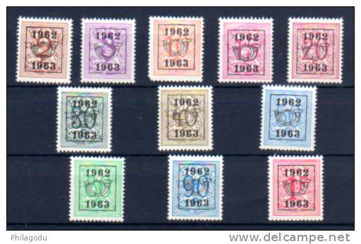 1962-63, Chiffre Sur Lion Héraldique, PO 725 / 735 Neuf Sans Charnière, Cote 14 € - Typo Precancels 1951-80 (Figure On Lion)
