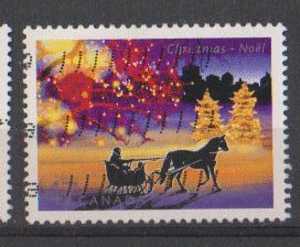 Canada 2001 Christmas, Complete Set Of 3, Lights, Tree, Horse, Transport, - Diligences