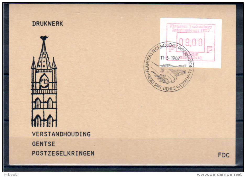 1987, Carte Flanders Technology Avec Cachet Spécial Main Robot, - Grenzübergangsstellen