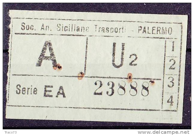 PALERMO  1950 / 60  - BIGLIETTO PER AUTOBUS -  A   Serie  " EA " - Europe