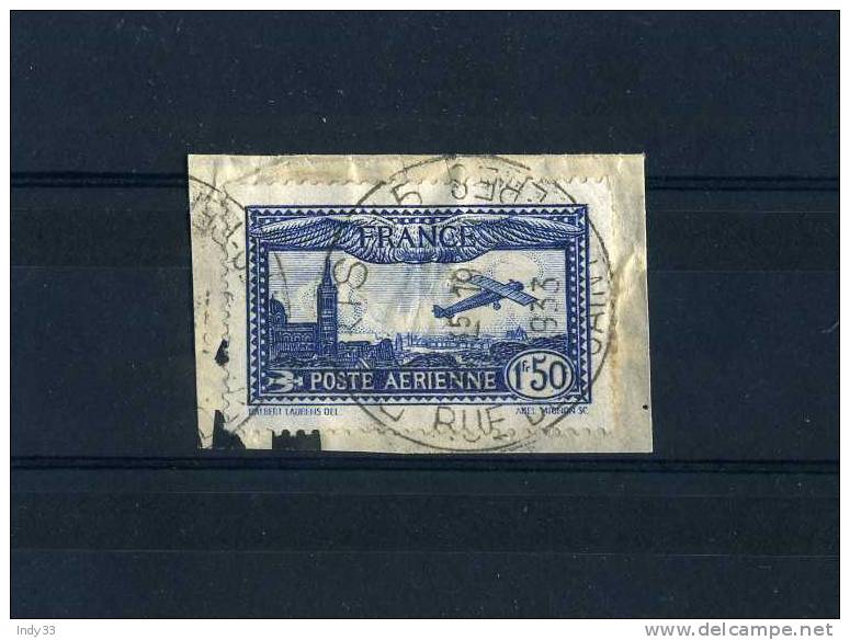 - FRANCE . POSTE AERIENNE N°6 1928 .OBLITERE SUR FRAGMENT - 1927-1959 Oblitérés