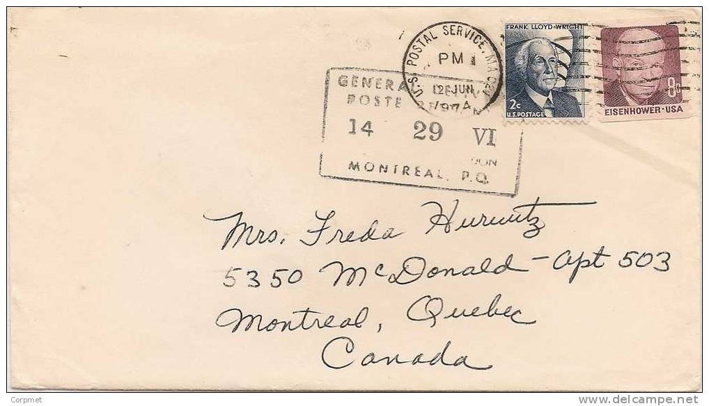 US - 3 -  VF 1974 COVER  From U.S. POSTAL SERVICE, MA To MONTREAL, QUEBEC - Briefe U. Dokumente