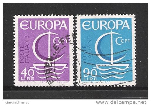 ITALIA - EUROPA CEPT 1966 - Serie Completa Di 2 Valori Usati - In Ottime Condizioni. - 1966