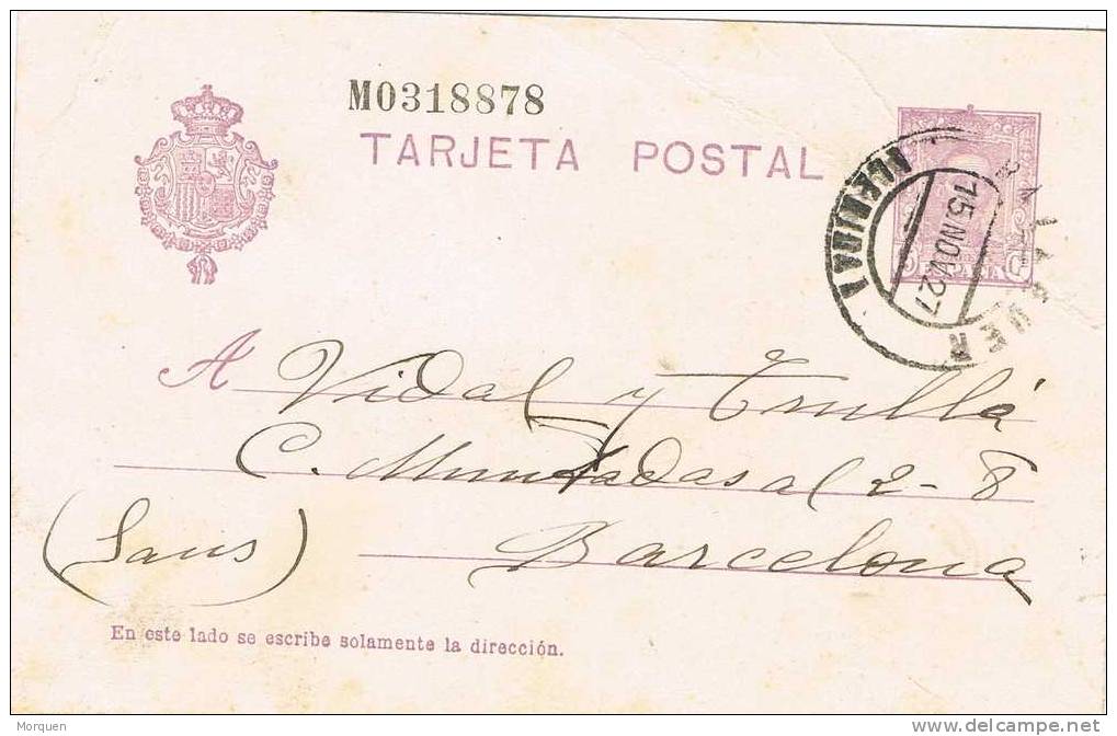 Entero Postal BALAGUER (Lerida) 1927 - 1850-1931