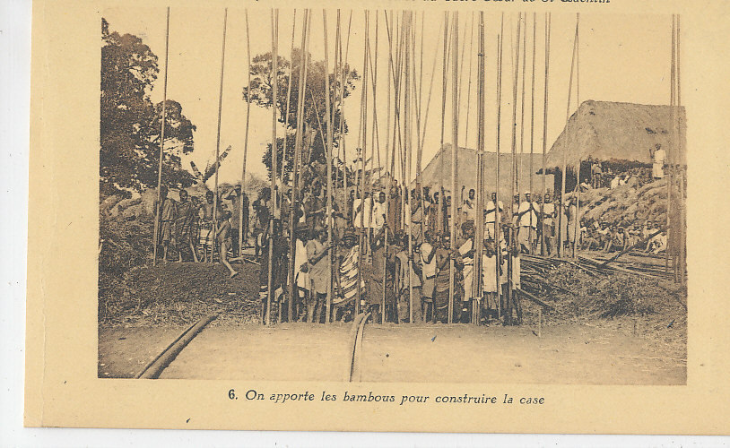 V 636 /CPA  CAMEROUN  FRANCAIS -  ON APPORTE LES BAMBOUS POUR CONSTRUIRE LA CASE - Camerún