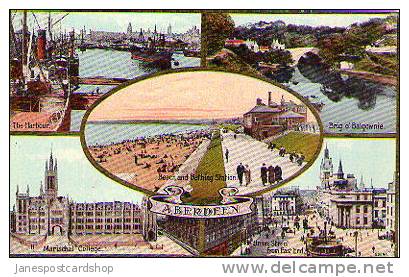 ABERDEEN - Multi-View PCd - COLOURED C 1920 - Aberdeenshire - Grampian. - Aberdeenshire