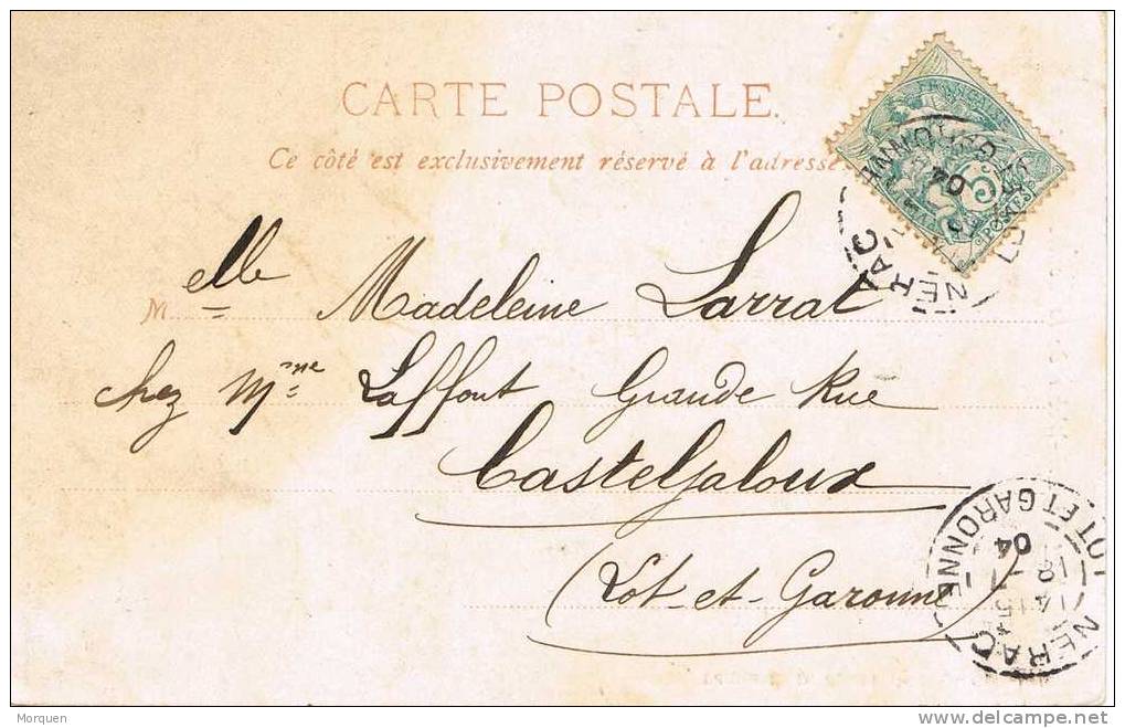 Postal NERAC (Lot Et Garonne) 1904.. Madame Segond Weaber - 1900-29 Blanc