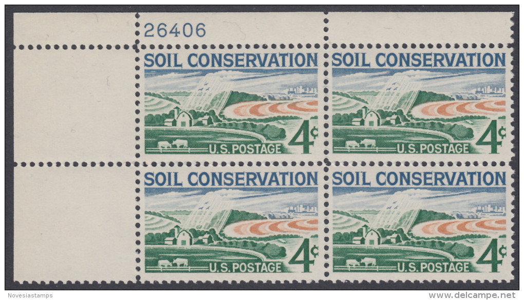 !a! USA Sc# 1133 MNH PLATEBLOCK (UL/26406 /a) -Soil Conservation - Nuevos