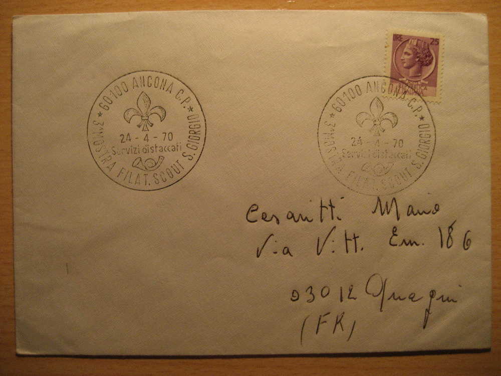 Italy 1970 Ancona Saint Georges Special Event Cancel Cover Boy Scouts Scouting Scoutisme Jamboree Girl Scouts Powell - Altri & Non Classificati