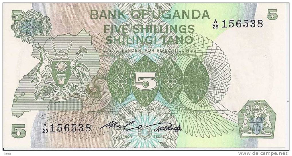 - AFRIQUE - BANQUE D´OUGANDA - 5 - FIVE SCHILLINGS - - Ouganda