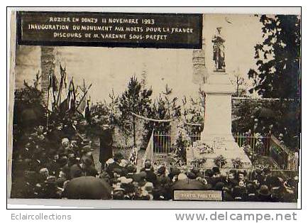 Rozier En Donzy.   42  . Carte Photo  Inauguration Du Monument Au Morts - Andere & Zonder Classificatie