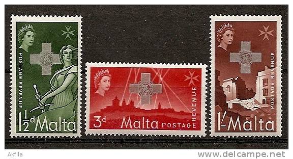 Malta 1957 George Cross Commem. Cross Is Silver, MNH (**) - Malte