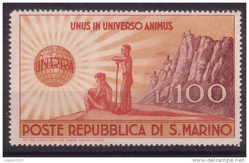 SAN MARINO 1946 UNRRA ** MNH QUALITA' LUSSO - Neufs