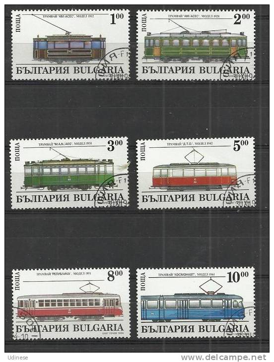 BULGARIA 1994 - TRAMWAYS - CPL. SET - USED OBLITERE GESTEMPELT USADO - Tramways