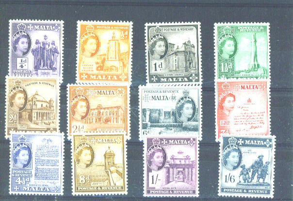 MALTA - 1956 Definitives LMM/UM (Many Stamps Unmounted Mint Including The Top 2 Values) - Malte (...-1964)