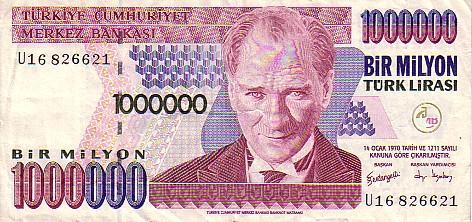 TURQUIE   1 000 000 Lira émission De 1970   Pick 209   ****QUALITE  VF**** - Turkey