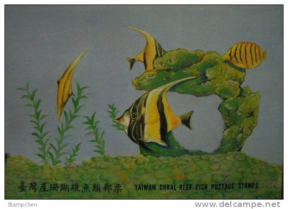Folder Taiwan 1986 Coral Reef Fish Stamps Fauna Marine Life - Nuevos