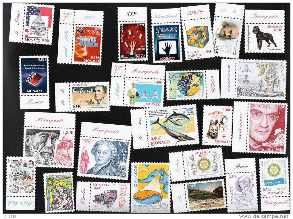 LOT MONACO EN EURO 4 BLOCS FEUILLETS + + +  NSC (**) FACIALE  ENV. 47,24 EUR - Collections, Lots & Series