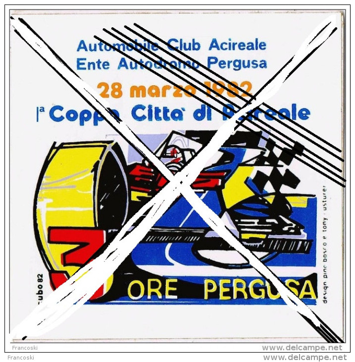 ACIREALE-3 ORE AUTODROMO PERGUSA-1982-Adesivo Sticker Autocollant - Stickers