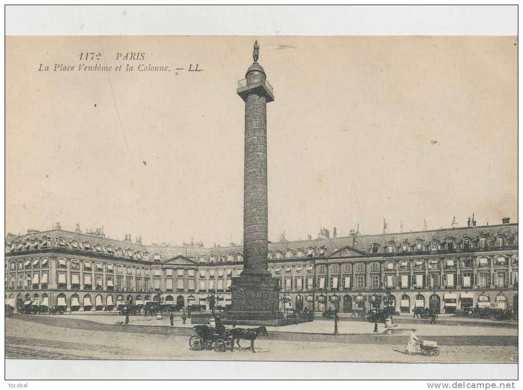 Cp , 75 , PARIS , La Place Vendôme Et  La Colonne - Other & Unclassified