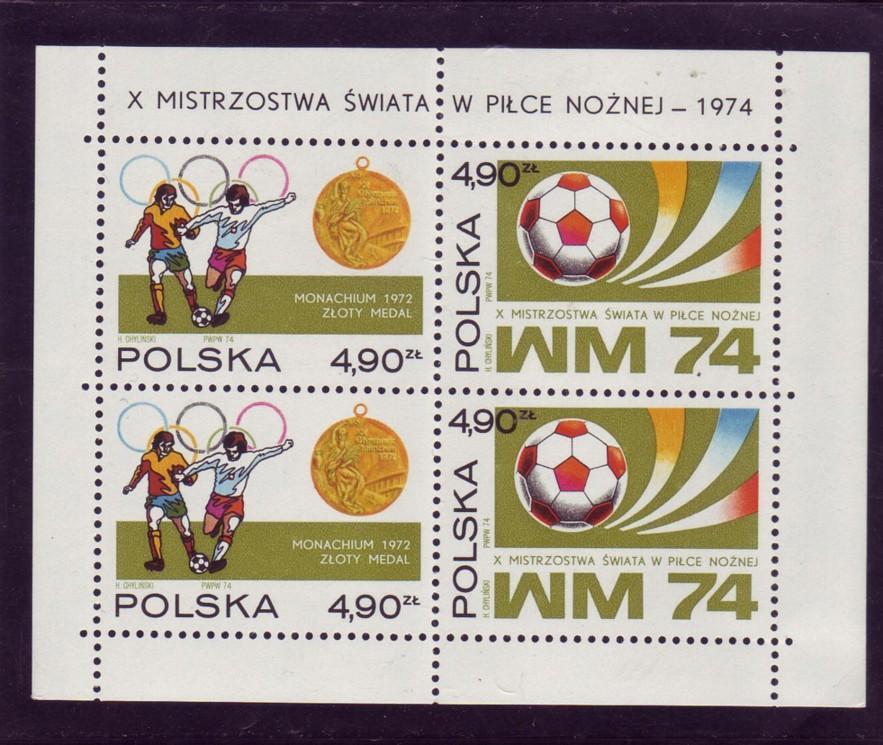 POLOGNE BF 65 * *  (cote 18.50e)  JO 1972    Cup 1974  Football  Soccer Fussball - 1974 – Allemagne Fédérale