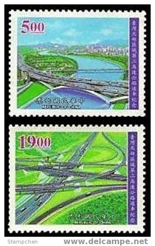 Taiwan 1997 2nd North Freeway Stamps Bridge Interchange River - Nuevos