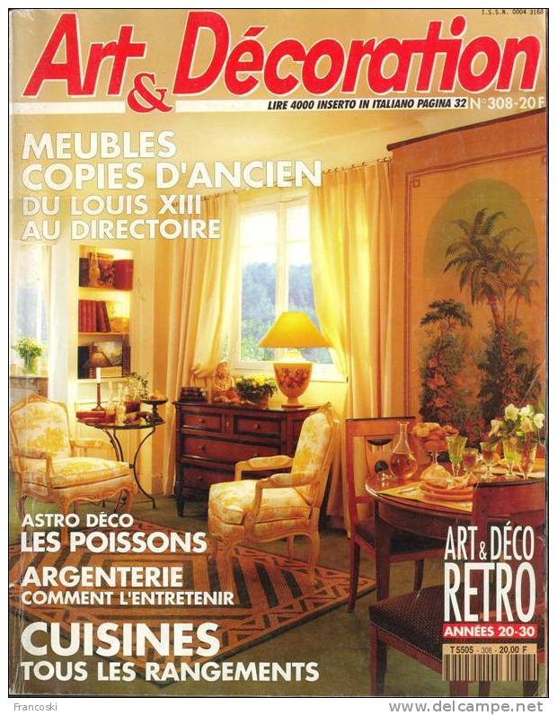 Rivista Art & Decoration N.308 Marzo 1992 (In Italiano E Francese-Francais)- - Riviste & Cataloghi