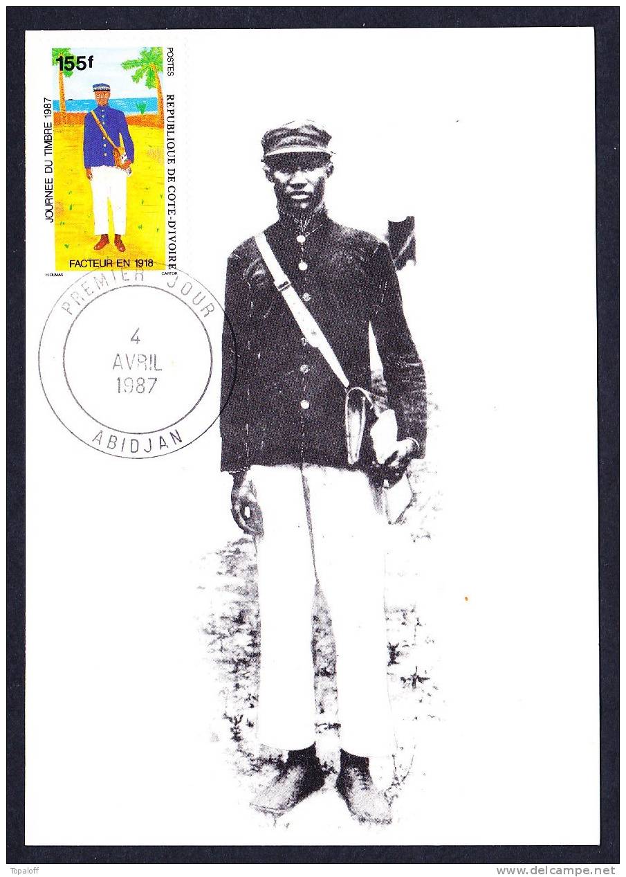 Cote D'Ivoire Premier Jour Facteur En 1918 - Lettres & Documents