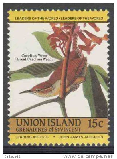 Grenadines Of St. Vincent - Union Island 1985 Mi 79 ** Thryothorus Ludovicianus: Carolina Wren/ Winterkoning-by Audubon - Zangvogels