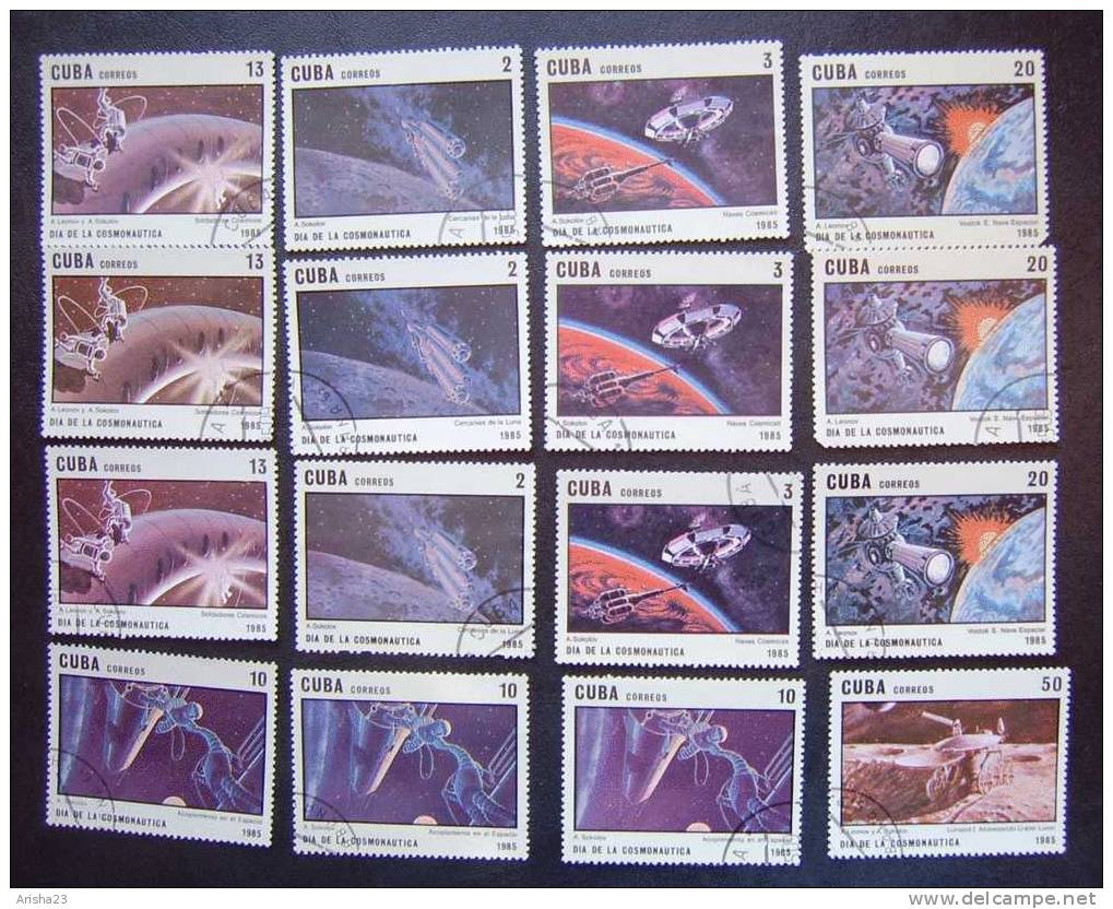 Bc7. Cuba 1985 - SPACE - Astronautic - Set Of 16 - Oblitérés