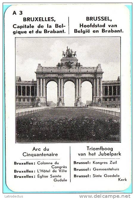 Old Playcard - La Belgique Pittoresque - Bruxelles, Brussel, Arc Du Cinquantenaire, Triomfboog, Jubelpark - Cartes à Jouer Classiques