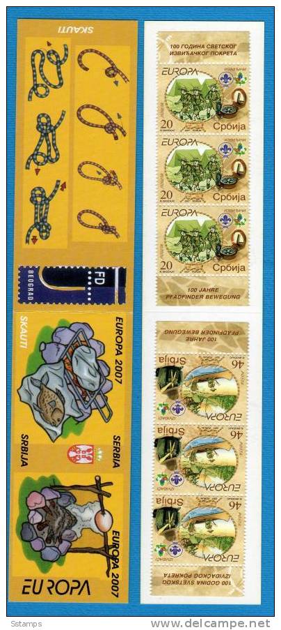 2007  SERBIA SERBIEN EUROPA CEPT SCOUTS BOOKLET 3  SETS - 2007