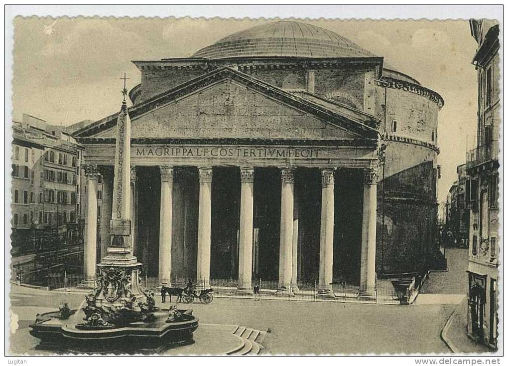 Cartolina - ROMA - IL PANTHEON - ANIMATA -  ROME - LAZIO - ITALY - Panthéon
