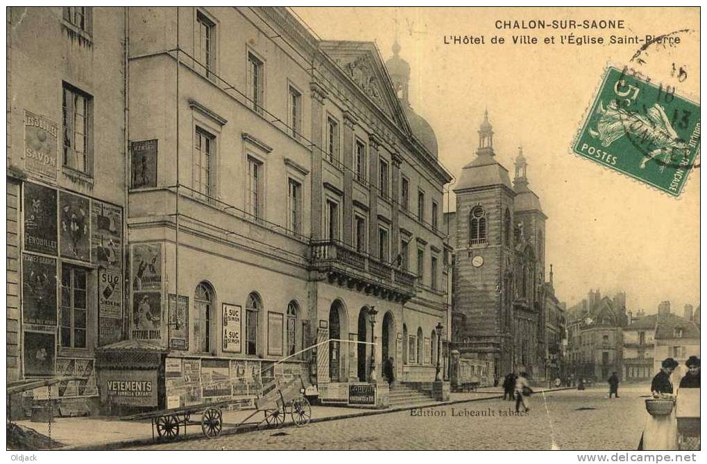 Chalon Sur Saône - L' Hôtel De Ville Et L' Eglise Saint-Pierre - Chalon Sur Saone