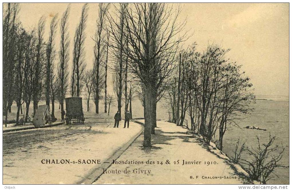 Chalon Sur Saône - Inondations Des 24 & 25 Janvier 1910 - Route De Givry - Chalon Sur Saone