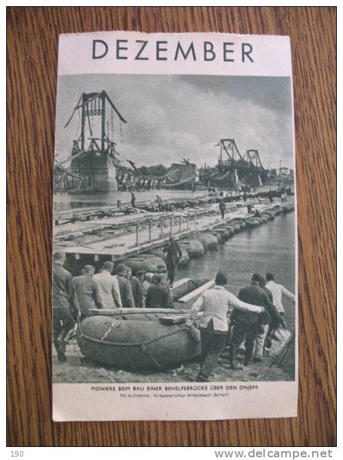 Pioniere Beim Bau Einer Behelsfbrucke Uber Den Dnjepr;DEZEMBER - Grand Format : 1941-60