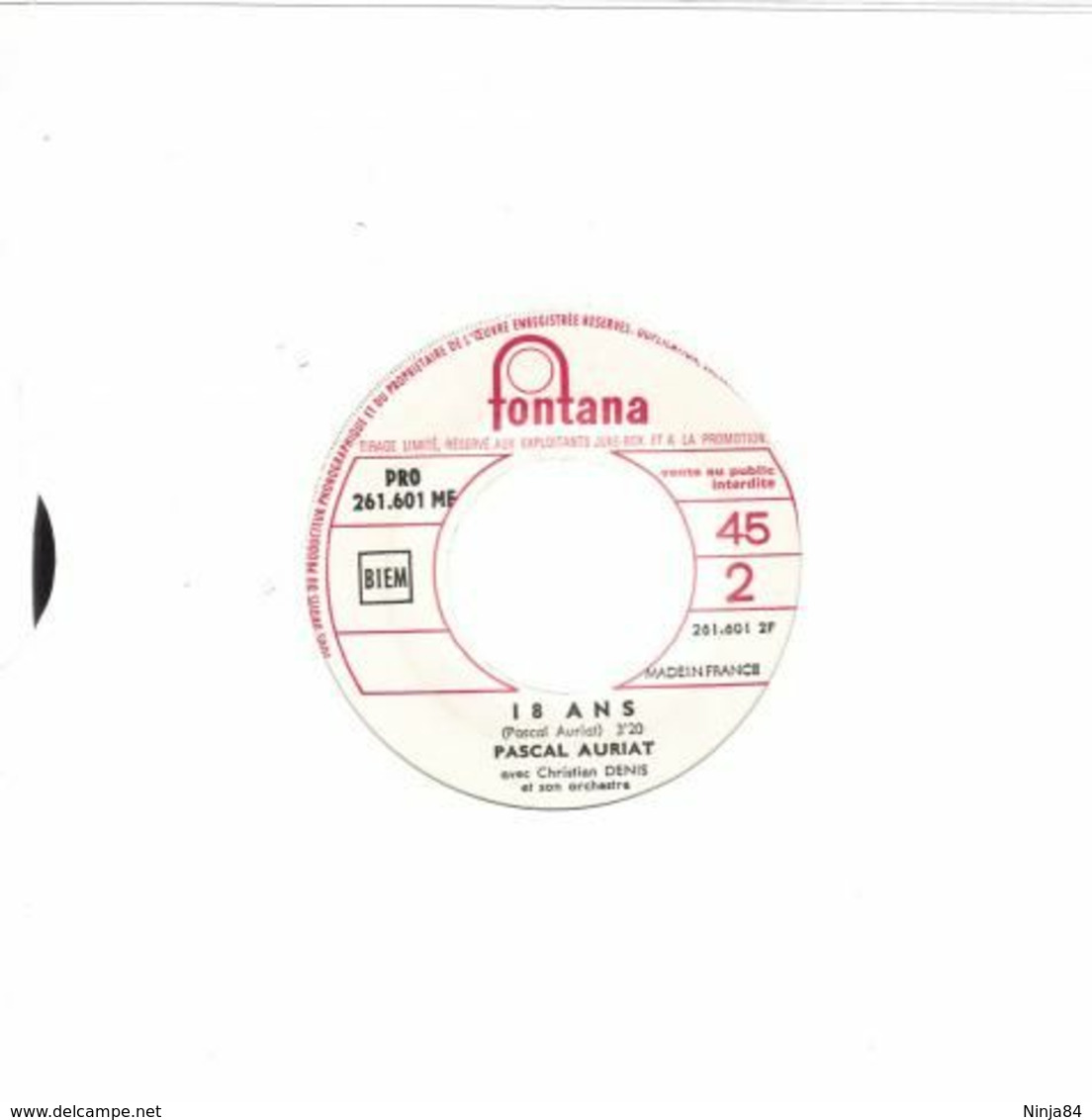 SP 45 RPM (7")  Pascal Auriat  "  Quel Temps Fait-il?  "  Juke-box  Promo - Collectors