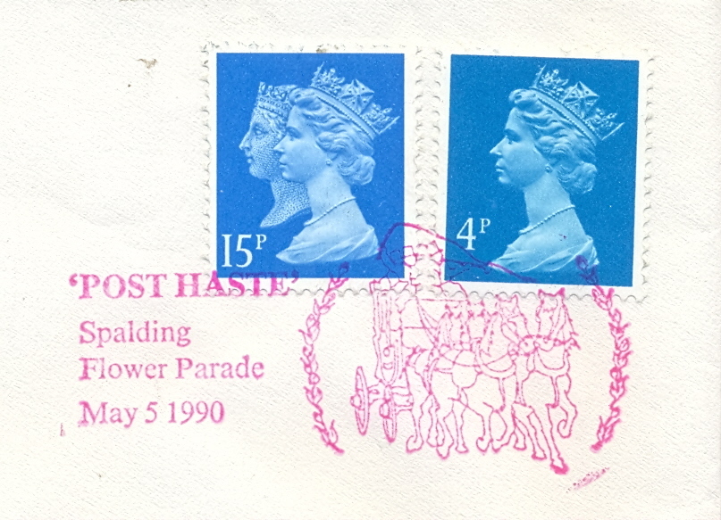 Great Britain 1990 Special Cancel On Cover Post Haste Spalding Flower Parade - Diligences