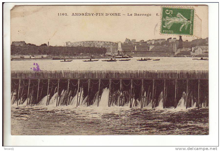 CPA De Andrésy Fin D'Oise (Yvelines 78): Le Barrage - Andresy