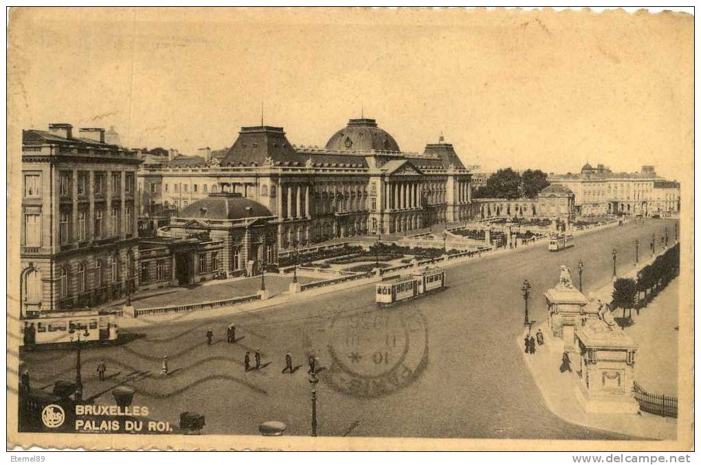 CPA BRUXELLES Palais Du ROI Cachet Foire 1936 TRAMWAY - Fêtes, événements