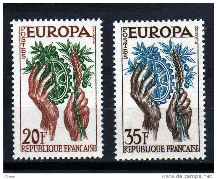 France:1957  N°1122-23 N** Série Europa Neuve - 1957