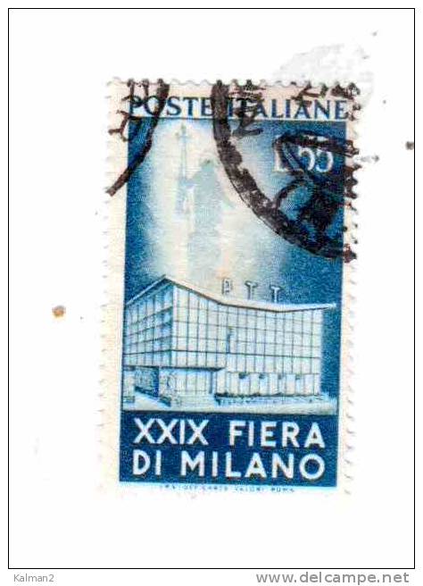 ITA117  -  REPUBBLICA VARIETA´-FIERA MILANO 1951 L. 55 USATO -  -  CAT.  C.E.I. 635A - POS. FIL. DB - Abarten Und Kuriositäten